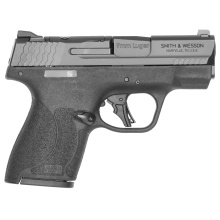 Shield Plus, M&P9, Semi-automatic, Striker Fired Polymer Frame Pistol, Micro-Compact, 9MM, 3.1" Barrel, Armornite Finish, Black, White Dot Sights, Manual Thumb Safety, Flat Face Trigger, Optics Ready Slide, Loaded Chamber Indicator, 10 Rounds, 2 Magazine