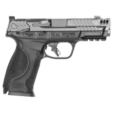M&P 9 M2.0 Metal, Semi-automatic, Striker Fired, Aluminum Frame Pistol, Compact, 9MM, 4.22" Ported Barrel, Optics Ready, Front Night Sight, Blacked-Out U-Notch Rear Sight, Manual Safety, Armornite Finish, Black, 10 Rounds, 2 Magazines 14338