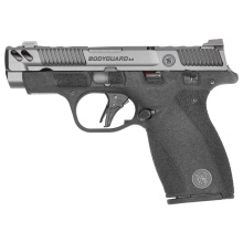 Bodyguard 2.0 Carry Comp, Striker Fired, Polymer Frame Pistol, Micro-Compact, 380 ACP, 3.1" Ported Barrel, Armornite Finish, Gray Slide, Black Frame, Ameriglo Protector LumiGreen Front Night Sight, Black Square Notch Ameriglo Protector Rear Sight, Flat F