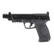 M&P M2.0 Performance Center, Striker Fired, Semi-automatic, Polymer Frame Pistol, Full Size, 10MM, 5.6" Ported Barrel, Armornite Finish, Black, Optic Height Tritium Night Sights, Manual Thumb Safety, Optics Ready Slide, 10 Rounds, 2 Magazines 14504