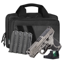 M&P M2.0 Metal, Semi-automatic, Striker Fired, Compact, 9MM, 3.6" Barrel, Cerakote Finish, Tungsten, Optics Ready, Manual Safety, 15 Rounds, 5 Magazines, Includes Viridian RFX11 and Range Bag 14804