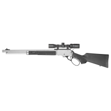 Model 1854, Lever Action Rifle, 30-30 Winchester, 20" Threaded Barrel, 5/8X24 Thread Pitch, Matte Finish, Stainless Steel Barrel, Black Furniture, Synthetic Grip Panels, Gold Bead Front Sight, 6 Rounds, Large Loop Lever, Cross-Bolt Safety, Vortex Crossfi