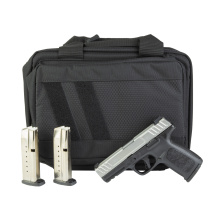 SD9 2.0, Striker Fired, Semi-Automatic, Polymer Frame Pistol, Full Size, 9MM, 4" Barrel, Satin Finish, Silver Slide, Black Frame, White Dot Sights, Flat Face Trigger, 16 Rounds, 3 Magazines, Includes Savior Bag 14954