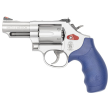 Model 66 Combat Magnum America 250 Limited Edition 357 Magnum, 2.75" Barrel, Matte Finish, Silver, Blue Synthetic Grip, Adjustable Rear Sight, Serrated Ramp Front Sight with Red Insert, 6 Round Revolver, Double-Action/Single-Action, K-Frame