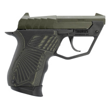 TUC22, Semi-automatic, Polymer Frame Pistol, Micro-Compact, 22LR, 3" Barrel, Matte Finish, Olive Drab Green, G10 Grips, Fixed Sights, Orange Dot Front Sight, Manual Thumb Safety, 9 Rounds 1-22TUC13-ODG