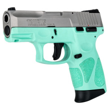 G2C, Compact Pistol, Striker Fired, 9MM, 3.2" Barrel,Cyan Polymer Frame, Silver Slide, Adjustable Sights, 12 Rounds, 2 Magazines 1-G2C939-12C