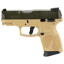 G2C, Striker Fire, Semi-automatic, Polymer Frame Pistol, Compact, 9MM, 3.2" Barrel, Matte Finish, Moss Green / Tan, Adjustable Sights, Manual Thumb Safety, 12 Rounds, 2 Magazines 1-G2C93B-12T