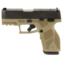 GX2 TORO, Semi-automatic, Striker Fired, Polymer Frame Pistol, Compact, 9MM, 3.38" Barrel, Matte Finish, Flat Dark Earth and Black, White Dot Front Sight with Drift Adjustable Rear Sight, Optics Ready, Manual Safety, 13 Rounds, 1 Magazine 1-GX2P931F