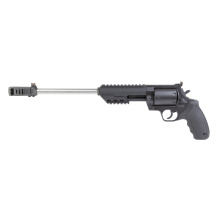 Raging Hunter, Double/Single Action, Metal Frame Revolver, Large Frame, 350 Legend, 14" Barrel, Matte Stainless Finish, Black, Fiber Optic Front and Adjustable Rear Sight, Rubber Grips, 6 Rounds 2-350141RH