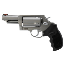 Judge, Revolver, Double/Single Action, 45 Colt/.410 Bore, 3" Barrel, Engraved Stainless Steel Finish, Silver, Rubber Grips, Fiber Optic Front Sight, 5 Rounds 2-441039T-SNK