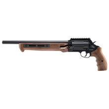 Judge Home Defender, Double/Single Action, Medium Frame, 45 Colt/.410 Gauge, 13" Barrel, Matte Finish, Black, Wood Grips, Picatinny Rail Rear Sight, 5 Rounds 2-JHD441013MAG-W