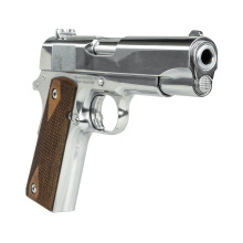 1911A1 Desperado, Semi-automatic, 1911, Metal Frame Pistol, Commander, 9MM, 4.25" Barrel, Polished Chrome Finish, Silver, Walnut Grips, Iron Sights, 9 Rounds, (1)-9MM Magazine and (1)-38 Super Magazine, Includes 9MM Barrel and 38 Super Barrel 10100112