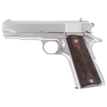1911A1 Tank Commander, Semi-automatic, 1911, Metal Frame Pistol, Commander, 9MM, 4.25" Barrel, Nickel Finish, Silver, Walnut Grips, Iron Sights, 9 Rounds, 2 Magazines 10100117
