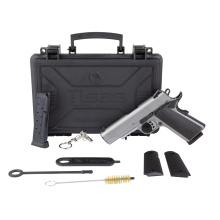 1911 Carry SS45R, Semi-automatic, 1911, Metal Frame Pistol, Commander, 45ACP, 4.25" Barrel, Stainless Steel Finish, Silver, Rubber Overmolded Grips, Novak White Dot Sights, 9 Rounds, 2 Magazines, Accessory Rail 10100124