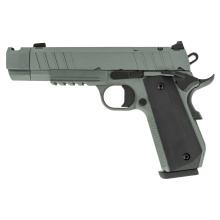 1911 Carry B9BA SF-C, Semi-automatic, 1911, Metal Frame Pistol, Carry, 9MM, 4.25"  Compensated Bull Barrel, Cerakote Finish, Black Barrel with Gray Slide and Frame, Aluminum Grips, Novak White Dot Sights, 10 Rounds, 2 Magazines, Accessory Rail 10100133