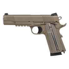 1911 Carry B45RDG, Semi-automatic, 1911, Metal Frame Pistol, Full Size, 45ACP, 5" Barrel, Cerakote Finish, Flat Dark Earth, Sunburst Texture G10 Grips, Novak White Dot Sights, 8 Rounds, 2 Magazines 10100505