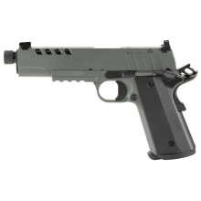1911 Night Stalker SF, Single Action Only, Semi-automatic, Metal Frame Pistol, 9MM, 5" Barrel, Threaded 1/2X28, Cerakote Finish, Gray, Light Rail, U-Notch Integral Rear and Tritium Front Sights, 10 Rounds, 2 Magazines 10100557