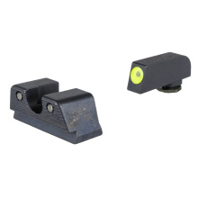 HD Tritium Sight Set, Fits Glock 43X/48 MOS/43/42, Green Tritium with Yellow Outline Front, Green Tritium with Black Outline U Notch Rear 601163