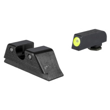 HD Tritium Sight Set, Fits Glock 21/20/29/30/41 MOS (Including S and SF Variants), Green Tritium with Yellow Outline Front, Green Tritium with Black Outline U Notch Rear 601167