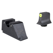 Suppressor/Optic Height HD XR Night Sight Set, Fits Glock 17/19/17L/22/23/26/27/45/19X, Green Tritium with Yellow Outline Front, Green Tritium with Black Outline U Notch Rear 601181
