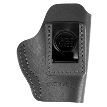 Uncle Mikes Inside Waistband Leather Holster, Size 1, Fits Most Small Frame Autos (CZ 2075/Kahr PM9/Ruger 380/ Walther PPK), Leather, Metal Clip, Ambidextrous, Black UM-IWB-1-MBL-R