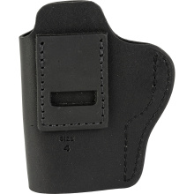 Uncle Mikes Inside Waistband Leather Holster, Size 4, Fits Most Large Frame Autos (CZ 75/ Glock 17/19/22/27/27/30/Sig P226/Springfield XD 9/S&W M&P 9), Leather, Metal Clip, Ambidextrous, Black UM-IWB-4-MBL-R