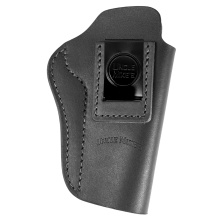 Uncle Mikes Inside Waistband Leather Holster, Size 6, Fits 4"/5" 1911 with Rail and Hi Power, Leather, Metal Clip, Ambidextrous, Black UM-IWB-6-MBL-R