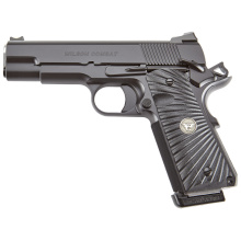 CQB Commander, 1911, Semi-automatic, Metal Frame Pistol, Commander Size, 45 ACP, 4.25" Barrel, Steel Frame, Armor Tuff Finish, Black, G10 Starburst Grips, Fiber Optic Front Sight and Rear Battlesight, Ambidextrous Thumb Safety, 8 Rounds, (2) 47D 8-Round