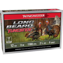 Long Beard Tungsten, 12 Gauge 3", #9, Tungsten Shot Shell, 5 Shells per Box LBT1239