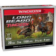 Long Beard Tungsten, 20 Gauge 3", #9, Tungsten Shot Shell, 5 Shells per Box LBT2039