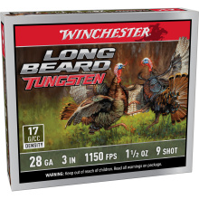 Long Beard Tungsten, 28 Gauge 3", #9, Tungsten Shot Shell, 5 Shells per Box LBT2839