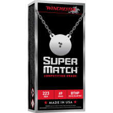 Super Match, 223 Remington, 69 Grain, Boat Tail Hollow Point, 20 Round Box SM223