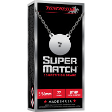 Super Match, 5.56 NATO, 77 Grain, Boat Tail Hollow Point, 20 Round Box SM556