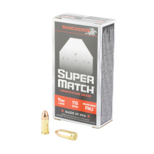 Super Match, 9MM, 115 Grain, Round Nose Bullet, 50 Round Box SM9RN115