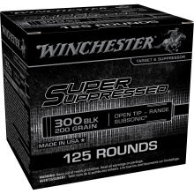 Super Suppressed, 300 Blackout, 200 Grain, Subsonic Open Tip, 125 Rounds per Box SUP300BLK2