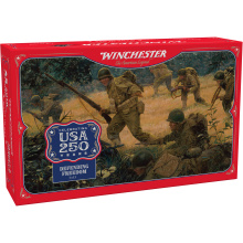 USA White Box, 45ACP, 230 Grain, Full Metal Jacket, Handgun Ammunition, Commemorative USA 250 Years Edition, 50 Rounds per Box USA45250