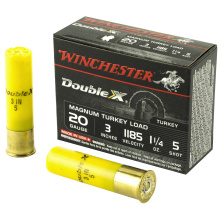 Double X Magnum Turkey Loads Copper Plated Buffered 20 Gauge 3 Inch 1185 FPS 1.25 Ounce 5 Shot