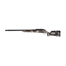 307 Alpine ST, Bolt-action Rifle, 22 Creedmoor, 22" Threaded Barrel, 1/2X28 Thread Pitch, Cerakote Finish, Graphite Black, Gray/Gold Brushed Sponge Pattern Carbon Fiber Stock, Exposed Carbon Fiber, 4 Rounds, Includes 2" Muzzle Brake, Right Hand 3WAST22CM