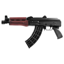 ZPAP92, Semi-automatic, AK Pistol, 7.62X39, 10" Chrome Lined Barrel, Matte Finish, Black, Polymer Grip, Red Wood Handguard, 30 Rounds, 1 Magazine, Bulged Trunnion, Hinged Top Cover, 1.5MM Receiver ZP92762SR