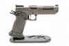 Nemesis Sight Block Limited Gun | 9x19mm, 5" Barrel, DLC Grip, PVD Slide and Frame, Black Slide Stop, PVD Grey Safety, Medium Blue Curved Trigger