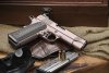 GRP Commander | Rose Gold PVD w/ DLC Controls and Barrel, 9x19mm, 4.25' Barrel, Flat Top Slide with Arrow Serrations, Crowned Barrel, One Piece Magwell/MSH, Nighthawk Custom Bag, Carbon Fiber Grips