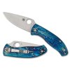 Tenacious, Folding Knife, 3.35" Drop Point Blade, D-2 Blade Steel, 7.74" Overall Length, R.I.L. Lock, Satin Finish, Silver Blade, Blue Titanium Handle with Disarray Finish C122TIBLD2P