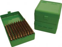 MTM Case-Gard 50 Rifle Ammo Boxes .22-250 To .308 Clear Green